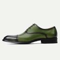 Men's Oxfords Formal Shoes Brogue Dress Shoes British Gentleman Office Career Party Evening Leather Italian Full-Grain Cowhide Comfortable Slip Resistant Lace-up Black Brown Green