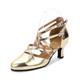 Women's Ballroom Shoes Modern Shoes Performance Ballroom Dance Party /Prom Waltz Heel Solid Color High Heel Pointed Toe Buckle Adults' Gold Silver