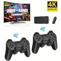 Nostalgia Stick Game Nostalgiastick Wireless Retro Game Console Built in 20000+ Games Plug & Play Nostalgia Stick 4K HDMI Output for Tv with Dual 2.4G Wireless Controllers Gift for Kids Adult