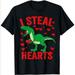 Black Heart-Thieving Trex Kids Valentine s Day Dinosaur Shirt