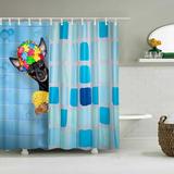 Harpi Funny Dog Shower Curtain Waterproof Fabric Shower Curtain Liner Vintage Cute Animal Puppy Pets Country Modern Retro Bubbles Cloth Fabric Curtain Bathtubs Bathroom Decor