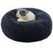 Dog Bed Calming Cat and Dog Beds 20 inches Navy Cat Bed Black/Pink/Beige Puppy Bed Original Calming Donut Cat and Dog Bed in Shag Furâ€“ Machine Washable Anti Slip Waterproof Bottom 20