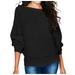 rinsvye Women Lady s Long Sleeve Solid T-Shirt Batwing Sleeve Loose Sweater Top T Shirt Pack Short Sleeve Casual Shirts for Women Summer Women Shirts Compression Shirt Women Lose Women Shirts Women Lo