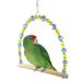 SPRING PARK Wooden Bird Parrot Swing Birds Perch Hanging Swings Cage with Acrylic Beads Hammock Swing Toy Bird Supplies for Small and Medium Bird