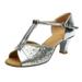 LIANGP Women s Sandals Color Fashion Rumba Waltz Prom Ballroom Latin Dance Shoes Sandals Women s Shoes Silver Size 7.5