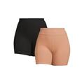 No Boundaries Juniors Plus Size Ribbed Bike Shorts 2-Pack Sizes 1X-4X