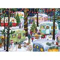 Camping for Christmas Jigsaw Puzzle Advent Calendar 1000 Pieces by Vermont Christmas Company - 24 Puzzle Sections to Complete - Count Down to Christmas Each Day in December