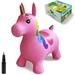 Unicorn Bouncy Horse - Inflatable Animal Hopper for Toddlers - Fun Ride on Rubber Jumping Toy - Improve Balance and Coordination - Includes Manual Pump -