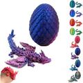 3D Printed Dragon-Flying Articulated Dragon|3D Printed Dragon Eggs with Dragon Inside|Eco-Friendly Crystal Dragon-Mystery Dragon Egg Adults Fidget Toys for Autism ADHD (Flying Dragon/Laser Purple)