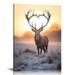 COMIO Sunset Beautiful Deer Nature Landscape Canvas Art Print Posters Wild Animal Painting Pictures Modern Home Office Wall Decor Prints