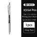 Quick Drying K9 Press Gel Pens 0.5MM Simple Transparent Large Capacity Gel Pen 800 Meter Writing School Office Stationery 1PCS Grey Black ink Multi-Colored