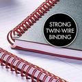 Black n Red Twin Wire Poly Cover Notebook 3-5/8 x 5-7/8 Sheet Size Black/Red 70 Ruled Sheets Sold as 5 Pack (F67010)