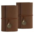 2PCS A6 Loose Leaf Vintage Style Binding Creative Ledger Diary Notebook Notebook Leather Notepad Small Notebook