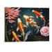 Fenyluxe Nine Koi Fish Canvas Painting Wall Art Feng Shui Lucky Carp in Lotus Pond Picture Prints Traditional Chinese Painting Poster for Bathroom Spa Room Decor Framed Canvas Wrap- 20x16 Inch