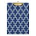 Lattice with Blue Clipboard Acrylic Clipboards Standard A4 Letter Size 12.5 X 9 with Retractable Hanging Tab Clip Board for Teacher Kids Students Office