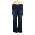 Woman Within Jeans - High Rise: Blue Bottoms - Women's Size 26 Tall - Dark Wash