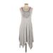 Spense Casual Dress - Midi Scoop Neck Sleeveless: Gray Marled Dresses - Women's Size Large