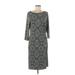 Talbots Casual Dress - Sheath: Gray Brocade Dresses - Women's Size Medium