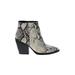 Madden Girl Ankle Boots: Gray Snake Print Shoes - Women's Size 8 1/2 - Almond Toe