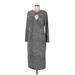 Absolutely Famous Casual Dress: Gray Tweed Dresses - Women's Size Large