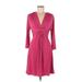 Boston Proper Casual Dress - Wrap: Pink Solid Dresses - Women's Size Small