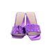 Nasty Gal Inc. Heels: Slip On Platform Casual Purple Solid Shoes - Women's Size 5 - Open Toe