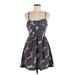 American Eagle Outfitters Casual Dress: Gray Floral Dresses - Women's Size 6