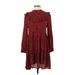 Zara Casual Dress - A-Line Mock 3/4 sleeves: Red Dresses - Women's Size X-Small