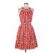 Eliza J Casual Dress - Fit & Flare: Red Polka Dots Dresses - Women's Size 6