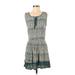 Love Kuza Casual Dress - Mini Scoop Neck Sleeveless: Teal Dresses - Women's Size Small