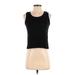 Eileen Fisher Sleeveless Silk Top Black Scoop Neck Tops - Women's Size P Petite