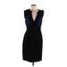 Taylor Casual Dress - Sheath V-Neck Sleeveless: Black Print Dresses - Women's Size 8