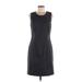 Banana Republic Casual Dress - Sheath Crew Neck Sleeveless: Gray Solid Dresses - Women's Size 8