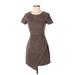 Aqua Casual Dress - Sheath: Brown Dresses - Women's Size Small