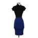 French Connection Casual Dress: Blue Color Block Dresses - Women's Size 4