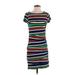 Vince Camuto Casual Dress Boatneck Short sleeves: Green Color Block Dresses - Women's Size X-Small