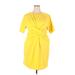 ELOQUII Casual Dress - Wrap: Yellow Dresses - Women's Size 18 Plus