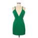 Forever 21 Casual Dress - Party V-Neck Sleeveless: Green Print Dresses - Women's Size Medium