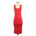 Venus Casual Dress - Bodycon Scoop Neck Sleeveless: Red Print Dresses - Women's Size Small