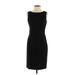 White House Black Market Casual Dress - Sheath Crew Neck Sleeveless: Black Print Dresses - Women's Size 2