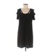 MICHAEL Michael Kors Casual Dress - Shift Scoop Neck Short sleeves: Black Solid Dresses - Women's Size Medium