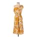 Old Navy Casual Dress - Midi: Yellow Tropical Dresses - Women's Size Small