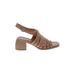 Lucky Brand Heels: Tan Solid Shoes - Women's Size 7 1/2 - Open Toe