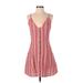 lost & wander Casual Dress - Mini: Red Stripes Dresses - Women's Size Small