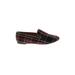 J.Crew Factory Store Flats: Loafers Stacked Heel Casual Burgundy Print Shoes - Women's Size 8 - Almond Toe