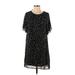 Cloth & Stone Casual Dress - Mini Crew Neck Short sleeves: Black Dresses - Women's Size X-Small