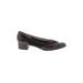 Salvatore Ferragamo Flats: Slip-on Chunky Heel Work Burgundy Shoes - Women's Size 9 - Round Toe