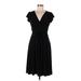 Evan Picone Casual Dress - Midi: Black Solid Dresses - Women's Size 8