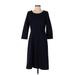 Talbots Casual Dress - Midi: Blue Solid Dresses - Women's Size 4