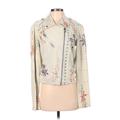 Elliott Lauren Denim Jacket: Ivory Floral Motif Jackets & Outerwear - Women's Size X-Small